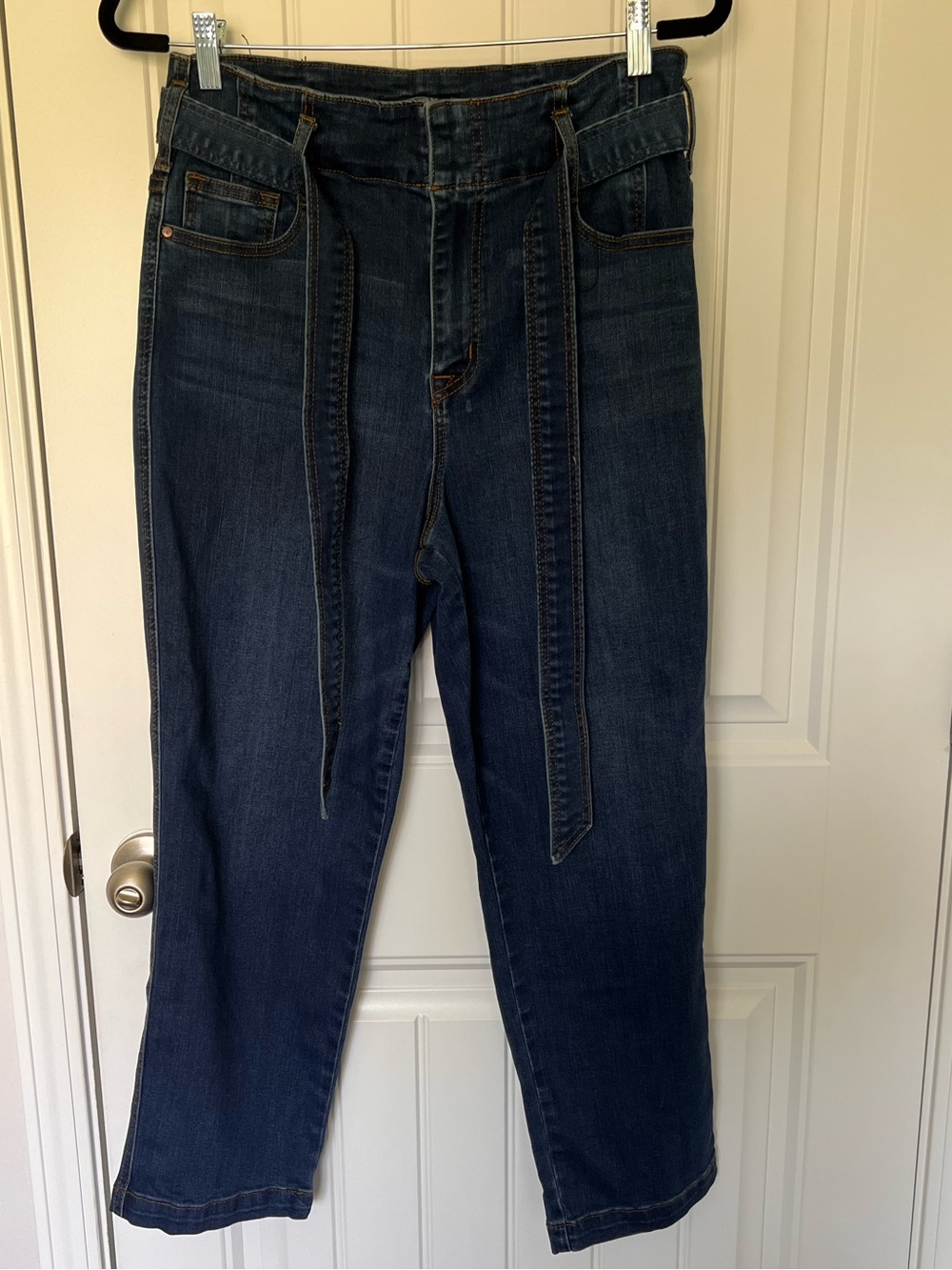 Sanctuary Modern Straight Crop High Rise Dar Wash Jeans - Size 30